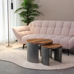 2dekans | DOK 2 Set Bunch Salontafel - Naturel - Mangohout, Ophalen of Verzenden, Zo goed als nieuw