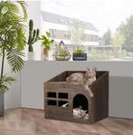 Houten Kattenhuis met Grot – Vintage Kattenbed met Kussen, Verzenden, Nieuw