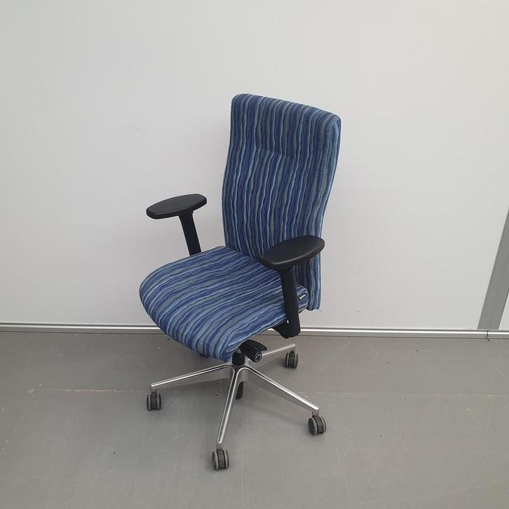 Rovo XP 4015 bureaustoel - blauwe gestreepte stof, Huis en Inrichting, Bureaustoelen, Ophalen of Verzenden