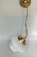 Hangende plafondlamp - Glas, Messing - Gispen trapmodel, Antiek en Kunst, Antiek | Lampen