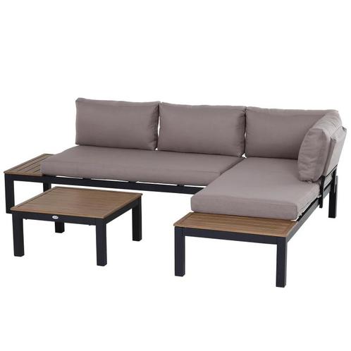 TRUUSK 3-delige Tuinmeubelset Met Bijzettafel Bank Met Kusse, Tuin en Terras, Tuinsets en Loungesets, Nieuw, Verzenden