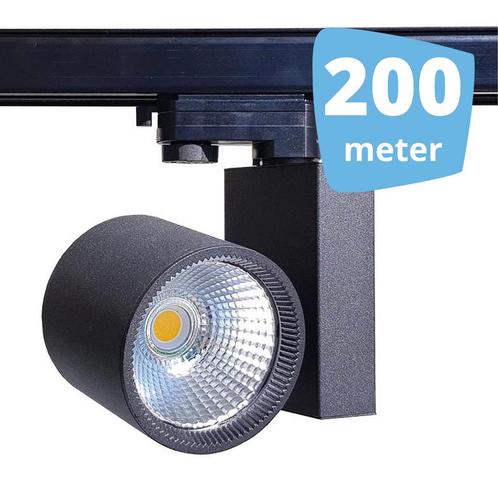 200x 30W LED Track Spot Spirit Zwart 3500K Warmwit + 200m, Zakelijke goederen, Kantoor en Winkelinrichting | Winkel en Inventaris