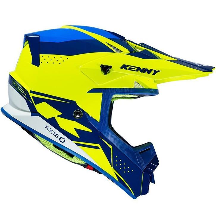 Crosshelm Kenny Track Fluo Geel / Blauw - MAAT M, Motoren, Kleding | Motorhelmen, Nieuw met kaartje, Offroadhelm, Verzenden