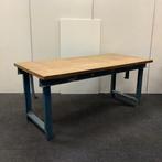 Werkbank / Werktafel (bxd) 200x90 cm, blauw metaal onderstel, Gebruikt, Ophalen of Verzenden