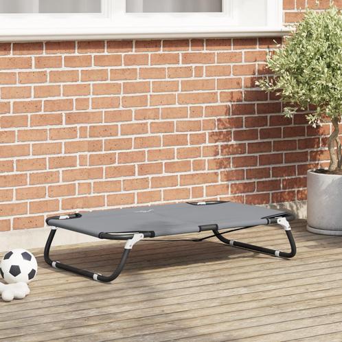 vidaXL Hond Bed Vouwbaar Lichtgrijs S Oxford Stof en Staal, Dieren en Toebehoren, Honden-accessoires, Nieuw, Verzenden