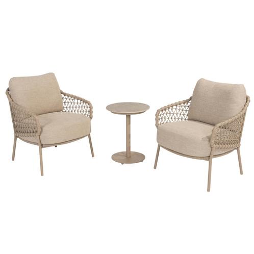 Sardinia low dining bistro diningset  3 delig keramiek, Tuin en Terras, Tuinsets en Loungesets, Nieuw, Ophalen of Verzenden