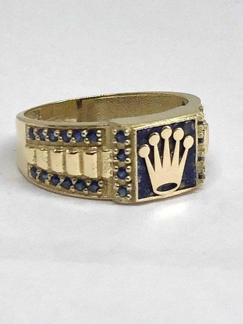 Ring - 18 karaat Geel goud - 0.96ct. tw. Lapis lazuli -, Sieraden, Tassen en Uiterlijk, Ringen