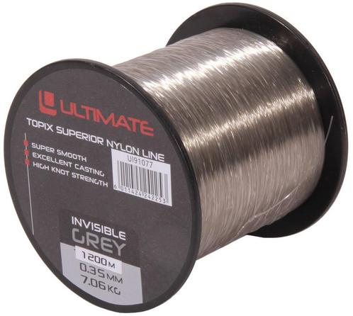 Ultimate Topix nylon invisible grey 1200m 0,35mm 7,06kg, Watersport en Boten, Hengelsport | Algemeen, Overige typen, Nieuw, Verzenden