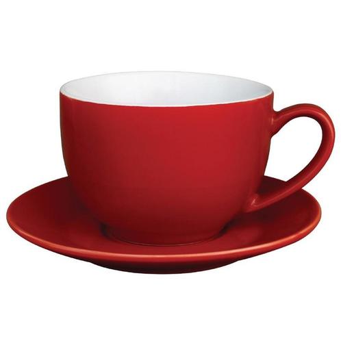 Olympia Café cappuccinokoppen rood 34cl (12 stuks), Huis en Inrichting, Keuken | Bestek, Verzenden