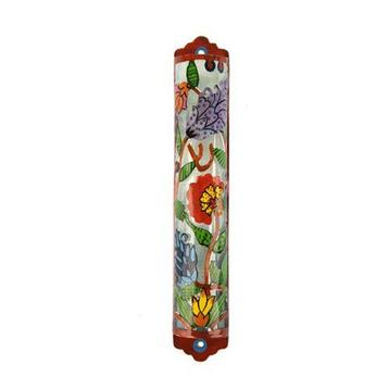 Mezuzah handgeschilderd met bloemen van Yair Emanuel van... beschikbaar voor biedingen