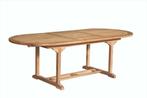 Teakea - Uitschuifbare Teak Tuintafel | Ovaal |, Huis en Inrichting, Verzenden, 200 cm of meer, Nieuw, Tot twee personen