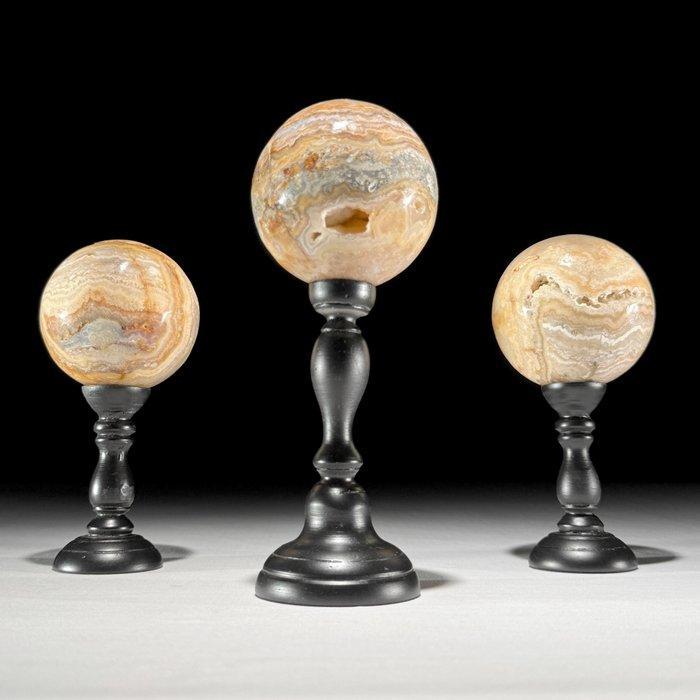 GRATIS PRIJS - Prachtige set van 3 Haagse Agaten Bol op op, Antiek en Kunst, Kunst | Designobjecten
