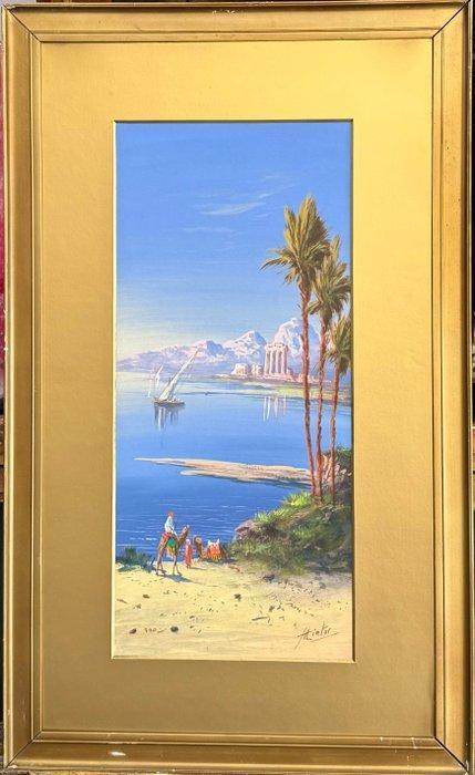 Scuola europea (XIX-XX) - Paesaggio Orientale, Antiek en Kunst, Kunst | Schilderijen | Klassiek