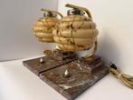 Tafellamp (2) - Marmer, opaline - Art deco tafellampen