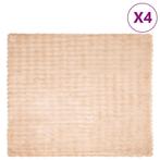 vidaXL Neppels Konijnenbont Deken 4 pcs Beige 220 x 240 cm, Huis en Inrichting, Verzenden, Nieuw, Beige