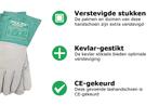 Mulax Lashandschoen premium wit/groen gevoerd, Ophalen of Verzenden