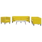 vidaXL 3-delige Loungeset Chesterfield met bolsters fluweel, Huis en Inrichting, Banken | Bankstellen, Verzenden, Nieuw, Vierpersoons of meer
