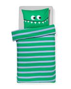 HEMA Kinderdekbedovertrek 140x200cm zacht katoen monster, Verzenden, Nieuw, Groen