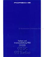 1983 PORSCHE 911 SC TURBO KLEUREN UITRUSTING BROCHURE DUITS, Nieuw, Porsche, Author