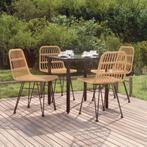 vidaXL 5-delige Tuinset poly rattan, 4 zitplaatsen, Nieuw, Tuinset, Verzenden