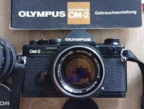 Olympus, Soligor OM-2 black + G. Zuiko 1,4/50mm + Zoom, Audio, Tv en Foto, Fotocamera's Analoog