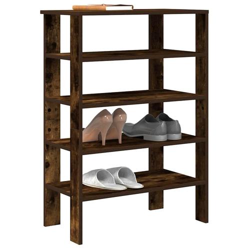 vidaXL Schoenenrek 61x32x87,5 cm bewerkt hout gerookt, Huis en Inrichting, Kasten | Schoenenrekken, Nieuw, Verzenden