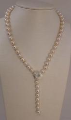 Halsketting 8x8,5mm heldere Akoya parels, Sieraden, Tassen en Uiterlijk, Kettingen, Nieuw