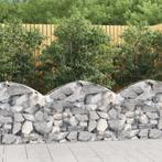 vidaXL Schanskorf gewelfd 100x30x60/80 cm gegalvaniseerd, Tuin en Terras, 100 cm of meer, Verzenden, Nieuw, Metaal