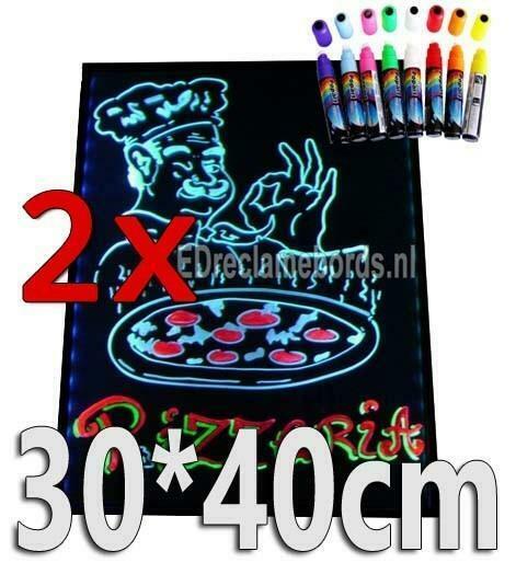 2 stuks: LED schrijfbord 30cm*40cm | 90 functies, Huis en Inrichting, Lampen | Overige, Verzenden