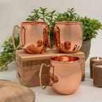 Puur koperen set van 3 mokken/bierpullen glad – 3 x 470 ml, Nieuw