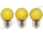 LED kogellamp - 1W E27 Geel, Verzenden, Nieuw