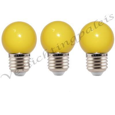 LED kogellamp - 1W E27 Geel, Huis en Inrichting, Lampen | Losse lampen, Nieuw, Verzenden