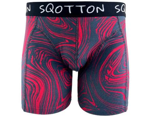 Boxershort - SQOTTON® - Golvend - Antraciet/Rood, Kleding | Heren, Ondergoed, Verzenden