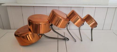 Kookpottenset - Aluminium, Koper, gietijzer - Koperen pannen, Antiek en Kunst, Antiek | Keukenbenodigdheden