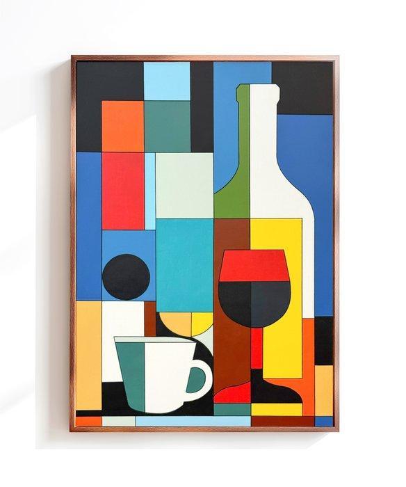 Alejandro Gonzalez - Bodegones Geométricos 58 - XL - (NO, Antiek en Kunst, Kunst | Schilderijen | Modern