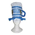 Blauwe/witte ruitjes bierfeest/oktoberfest hoed bierglas v.., Hobby en Vrije tijd, Ophalen of Verzenden, Nieuw