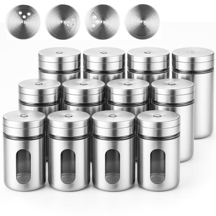 My Green Deal – RVS Kruidenpotjes Set – 12-delig met Venster, Huis en Inrichting, Keuken | Tupperware, Nieuw, Verzenden