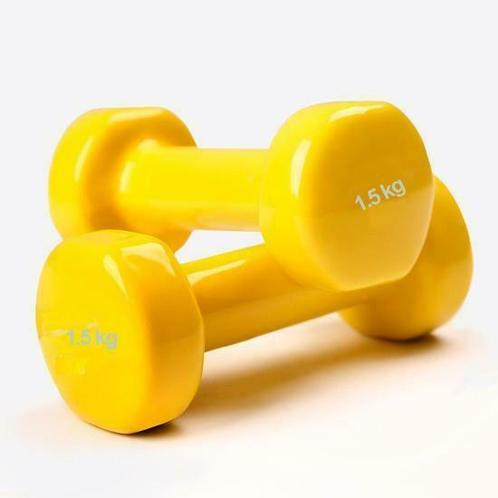 Vinyl dumbbellset (2 x 1.5 kg, Sport en Fitness, Fitnessmaterialen, Dumbbell, Nieuw, Verzenden