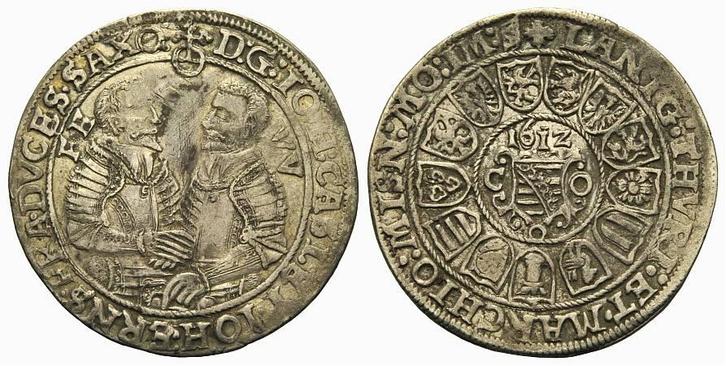 1/4 taler, daalder 1612 Coburg Sachsen-alt-gotha: Johann..., Postzegels en Munten, Munten | Europa | Niet-Euromunten, Verzenden