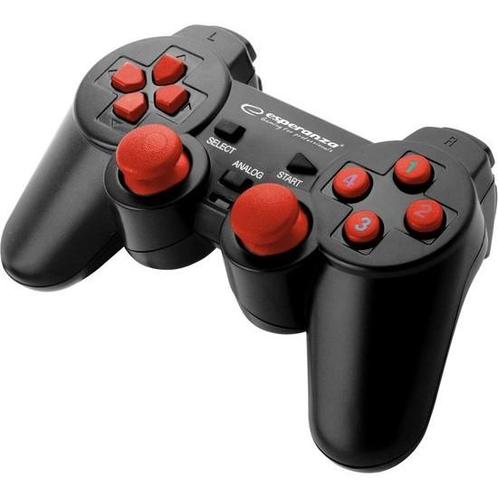 Esperanza EGG102R Gaming Controller Zwart, Rood USB 2.0, Spelcomputers en Games, Spelcomputers | Overige Accessoires, Zo goed als nieuw