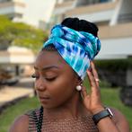 Afrikaanse Blauwe Tie Dye hoofddoek - headwrap, Kleding | Dames, Hoeden en Petten, Ophalen of Verzenden, Nieuw