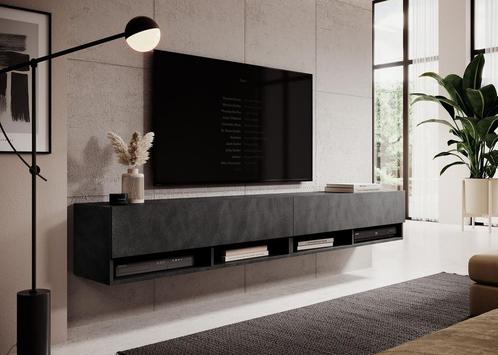 TV-Meubel Asino grijs zwevend 200cm hangend, Huis en Inrichting, Kasten | Televisiemeubels, 25 tot 50 cm, Nieuw, Overige materialen