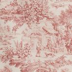 AA003 - Raffinato Toile de Jouy Bordeaux - Meubelstof - 300