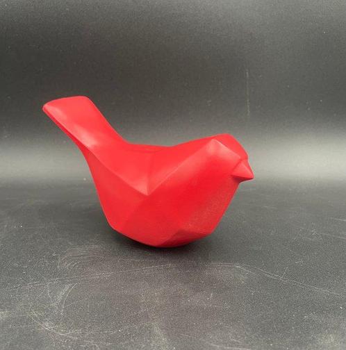 sculptuur, Sculpture dOiseau Polygonal Rouge Éclatant -, Antiek en Kunst, Curiosa en Brocante