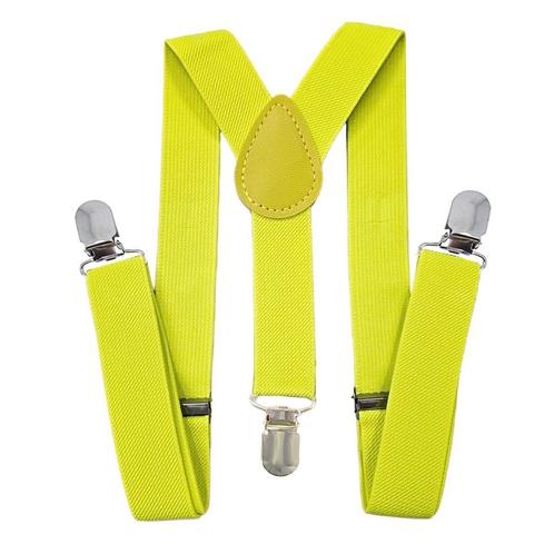 Fako Fashion® - Kinder Bretels - Effen - 65cm - Fluo Geel, Kinderen en Baby's, Kinderkleding | Overige, Verzenden