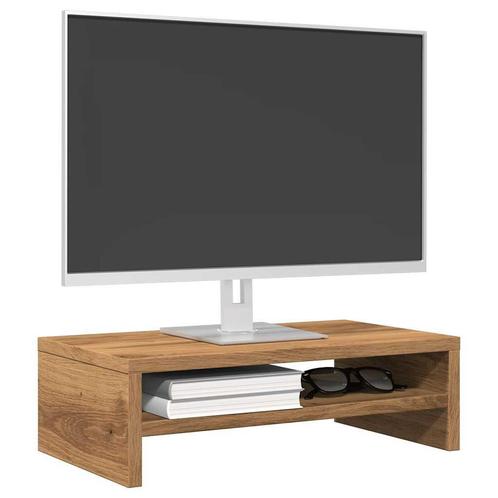 vidaXL Monitorstandaard 42x24x13 cm bewerkt hout artisanaal, Huis en Inrichting, Kasten | Televisiemeubels, Nieuw, Overige houtsoorten