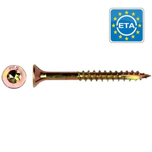 Schroef geel verzinkt TORX DEELDRAAD, Doe-het-zelf en Verbouw, IJzerwaren en Bevestigingsmiddelen, 50 tot 100 mm, Nieuw, Schroeven
