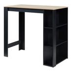 Bartafel Danderyd met 3 planken 120x60x105,5 cm zwart en eik, Huis en Inrichting, Verzenden, Nieuw