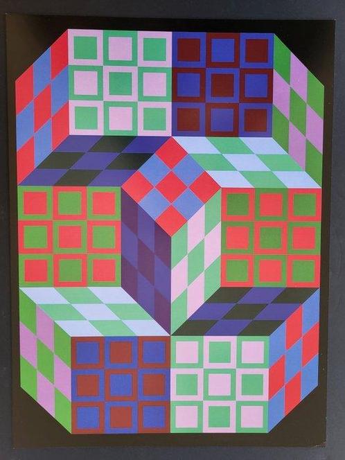 Vasarely - Cardan - Jaren 1970, Antiek en Kunst, Kunst | Tekeningen en Foto's