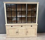 Nieuwe collectie Eiken buffetkasten, NIEUW NIEUW!!!, Glas, 150 tot 200 cm, Nieuw, Landelijk,klassiek,modern